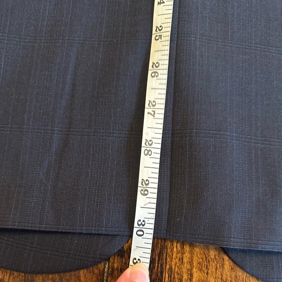 Christian Dior | Vintage Tonal Plaid Navy Blue Wool 2-pc Suit, Jacket Size 46R - Picture 8 of 15